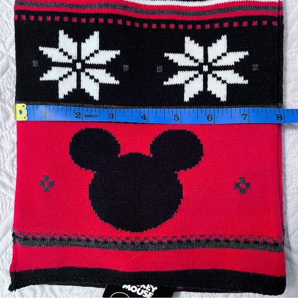 Disney Black and Red Winter Scarf with Mickey Motif - Picture 3 of 7